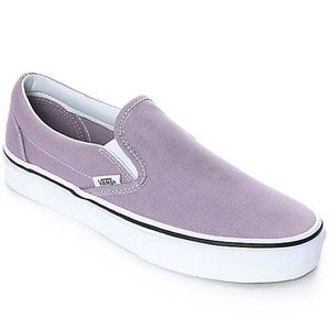 Light purple/lavender slip-on Vans shoes